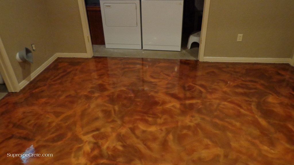 Metallic marble epoxy on a basement floor